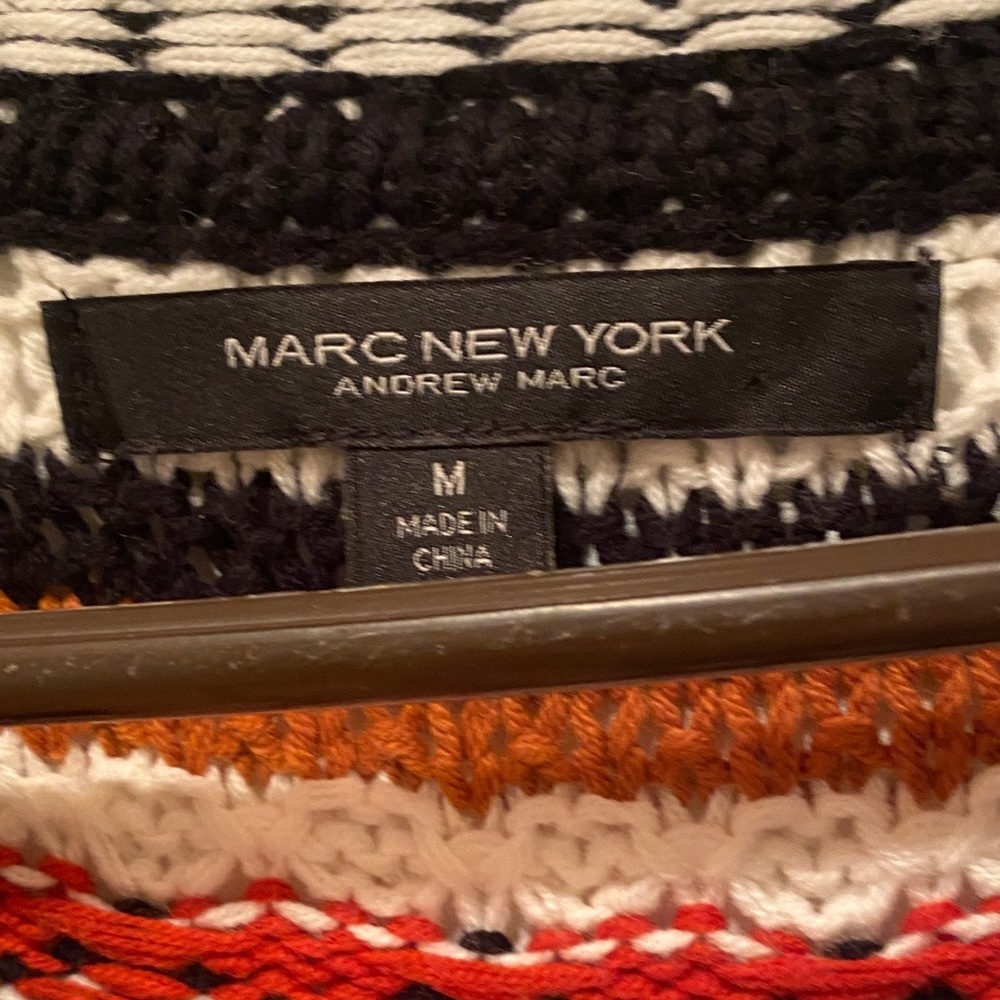 Marc New York Striped Sweater - Black, Red, Cream - Picture 3 of 17